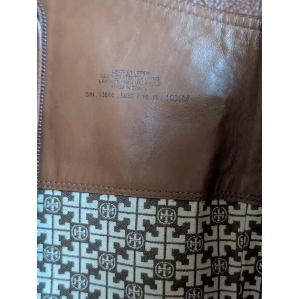Tory Burch Cognac Tan Pebbled Leather Equestrian Riding Boots, Size 10.5M